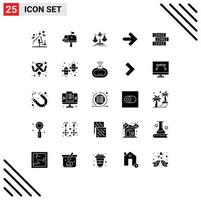 User Interface Pack of 25 Basic Solid Glyphs of stationary education law right forward Editable Vector Design Elements