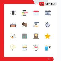 paquete de iconos de vectores de stock de 16 signos y símbolos de línea para calendario de cable mes de conversación electrónica paquete editable de elementos creativos de diseño de vectores