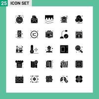 Set of 25 Modern UI Icons Symbols Signs for repair house tick river historic Editable Vector Design Elements