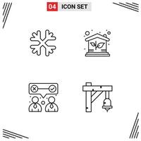 Universal Icon Symbols Group of 4 Modern Filledline Flat Colors of snow our canada investment team work Editable Vector Design Elements