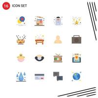 Pack of 16 Modern Flat Colors Signs and Symbols for Web Print Media such as chat checklist romance product creative Editable Pack of Creative Vector Design Elements