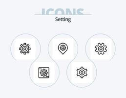 Setting Line Icon Pack 5 Icon Design. globe. gear. general. timer. gear vector