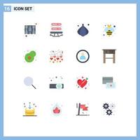 Flat Color Pack of 16 Universal Symbols of cabinet food files server vegetable Editable Pack of Creative Vector Design Elements