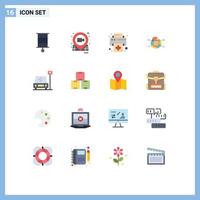 Set of 16 Modern UI Icons Symbols Signs for baby device toy movie printer Editable Pack of Creative Vector Design Elements