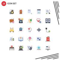 Universal Icon Symbols Group of 25 Modern Flat Colors of tennis racket gas washing document Editable Vector Design Elements