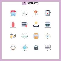 User Interface Pack of 16 Basic Flat Colors of contacts holiday call medicine summer Editable Pack of Creative Vector Design Elements