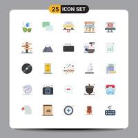 Universal Icon Symbols Group of 25 Modern Flat Colors of entertaiment management add data vehicles Editable Vector Design Elements