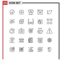 Line Pack of 25 Universal Symbols of graduation cap teamwork web development Editable Vector Design Elements