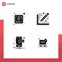 símbolos de iconos universales grupo de glifos sólidos modernos de cristiandad notificación arquitecto boceto compras elementos de diseño vectorial editables vector