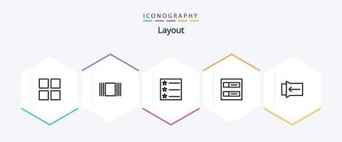 Layout 25 Line icon pack including . accounts. . slide vector