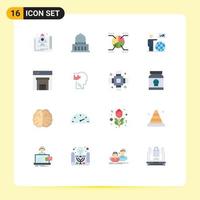 Modern Set of 16 Flat Colors and symbols such as entrepreneur chart marketing city pie Editable Pack of Creative Vector Design Elements