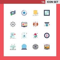 Universal Icon Symbols Group of 16 Modern Flat Colors of eye algorithm view coin data Editable Pack of Creative Vector Design Elements