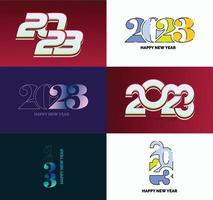 Big Collection of 2023 Happy New Year symbols Cover of business diary for 2023 with wishes vector