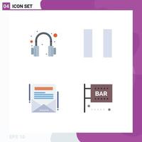 Modern Set of 4 Flat Icons and symbols such as headphone law pause newsletter science and computing Editable Vector Design Elements