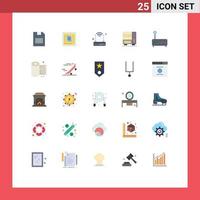 Modern Set of 25 Flat Colors Pictograph of modem drawer processor wardrobe furniture Editable Vector Design Elements