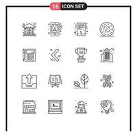 paquete de iconos de vector de stock de 16 signos y símbolos de línea para elementos de diseño de vector editable de halloween espeluznante de factura de gusano de cuenta