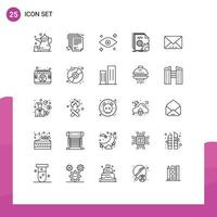 Set of 25 Vector Lines on Grid for software coding file app watching Editable Vector Design Elements