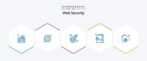 Web Security 25 Blue icon pack including loss. data. cyber. cloud. security vector