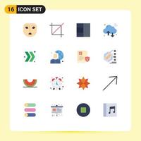 Modern Set of 16 Flat Colors Pictograph of angry cloud crop tool internet of things Editable Pack of Creative Vector Design Elements