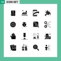 User Interface Pack of 16 Basic Solid Glyphs of solution paint arrow arts smartphone Editable Vector Design Elements