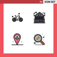 4 Creative Icons Modern Signs and Symbols of bicycle job spring building navigation Editable Vector Design Elements