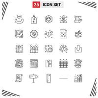 Modern Set of 25 Lines Pictograph of rock planner canada organizer event Editable Vector Design Elements