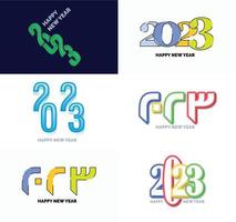 gran conjunto de 2023 feliz año nuevo diseño de texto de logotipo plantilla de diseño de número 2023 vector