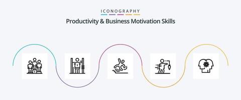 Productivity And Business Motivation Skills Line 5 Icon Pack Including false. business. management. aspiration. failure vector