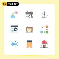 9 Creative Icons Modern Signs and Symbols of hotel develop publish coding app Editable Vector Design Elements