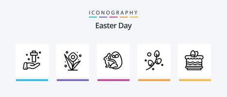 Easter Line 5 Icon Pack Including bynny. easter. christian. egg. preacher. Creative Icons Design vector