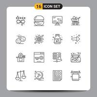 16 Thematic Vector Outlines and Editable Symbols of couple easter meal trolley technology Editable Vector Design Elements