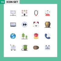 Modern Set of 16 Flat Colors and symbols such as data center locket checklist user ornament Editable Pack of Creative Vector Design Elements