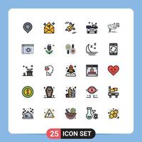 Universal Icon Symbols Group of 25 Modern Filled line Flat Colors of analysis medicine web medical ambulance Editable Vector Design Elements