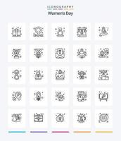 Creative Womens Day 25 OutLine icon pack  Such As eight. feminism. day. day. women vector