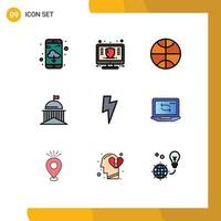 conjunto de 9 iconos de interfaz de usuario modernos símbolos signos para medios twitter baloncesto elementos de diseño vectorial editables verde irlandés vector