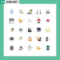 Set of 25 Modern UI Icons Symbols Signs for easter screen park monitor paling Editable Vector Design Elements