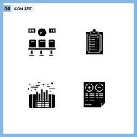 Pictogram Set of Simple Solid Glyphs of seats investment clock report finance Editable Vector Design Elements