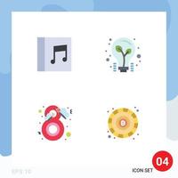 Mobile Interface Flat Icon Set of 4 Pictograms of album butterfly bulb tips woman Editable Vector Design Elements