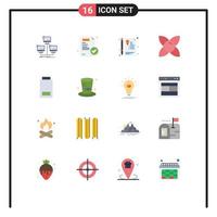 16 Universal Flat Colors Set for Web and Mobile Applications database document network medical paper seal Editable Pack of Creative Vector Design Elements