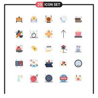 25 Creative Icons Modern Signs and Symbols of fireplace cabin mail ringing telephone Editable Vector Design Elements