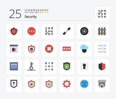 Security 25 Flat Color icon pack including locked. linked. pattern. link. chain vector