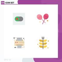 Flat Icon Pack of 4 Universal Symbols of control agriculture candy office farming Editable Vector Design Elements