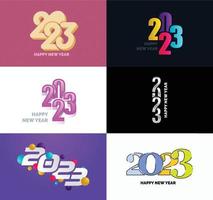 Big Collection of 2023 Happy New Year symbols Cover of business diary for 2023 with wishes vector