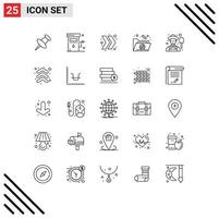 Group of 25 Lines Signs and Symbols for arrow male arrow farmer files Editable Vector Design Elements