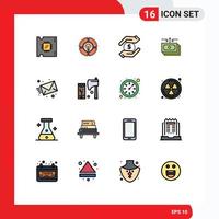 paquete de iconos de vectores de stock de 16 signos y símbolos de línea para informar dinero idea flujo dinero elementos de diseño de vectores creativos editables