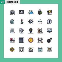 Set of 25 Modern UI Icons Symbols Signs for megaphone stick cloudy hardware computers Editable Vector Design Elements