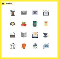 Universal Icon Symbols Group of 16 Modern Flat Colors of classroom night seminar message party Editable Pack of Creative Vector Design Elements