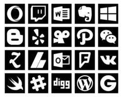 20 Social Media Icon Pack Including swift foursquare path outlook adsense vector