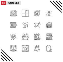 16 Creative Icons Modern Signs and Symbols of stationary education flower voice mic Editable Vector Design Elements