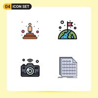 4 Creative Icons Modern Signs and Symbols of best image winner world internet of things Editable Vector Design Elements